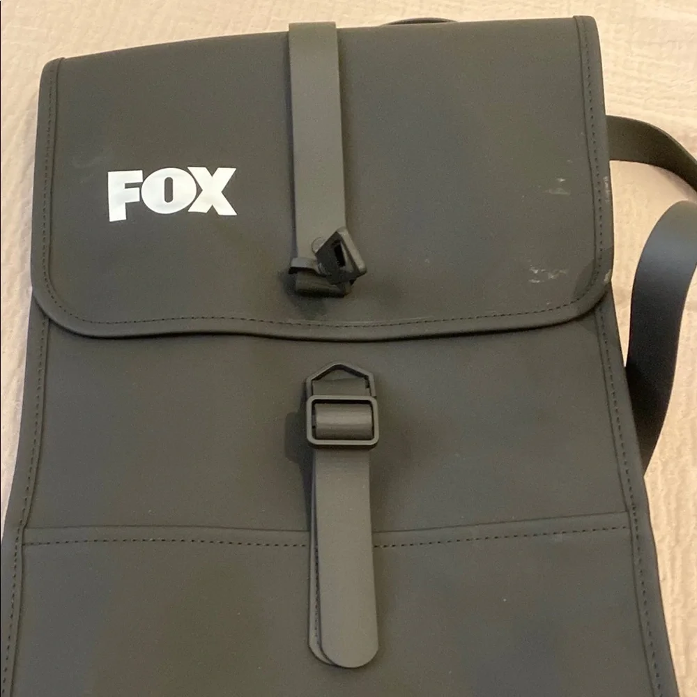 Rains Fox Black Laptop Backpack. Unisex model